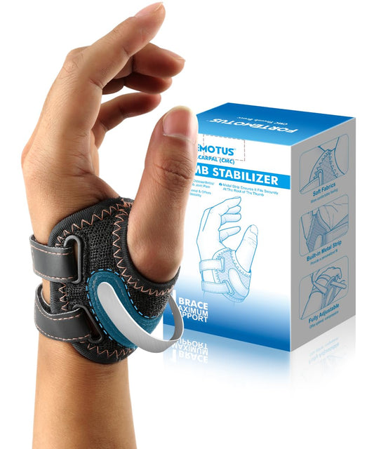 FORTEMOTUS CMC Thumb Brace Support, CMC Joint Support for Thumb CMC Joint, Instability, Lightweight & Adjustable Thumb Support Brace for Men and Women Medium-Left Hand