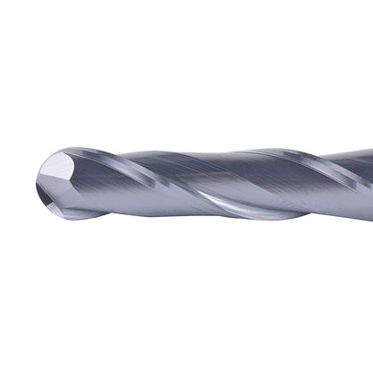 SpeTool 14411 Ball Nose Carbide End Mill CNC Cutter Router Bits Double Flute Spiral Milling Tool 1/4 Inch Shank with 3 Inch OVL