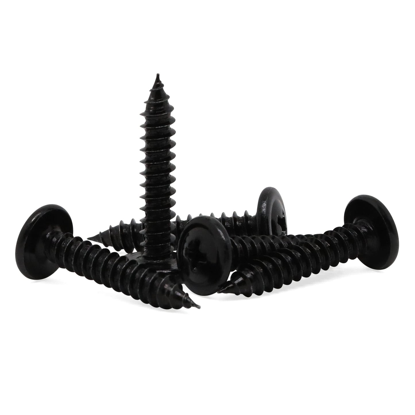 #8 x 1 Black Phillips Modified Wafer Truss Head Wood Screws, 200 PCS
