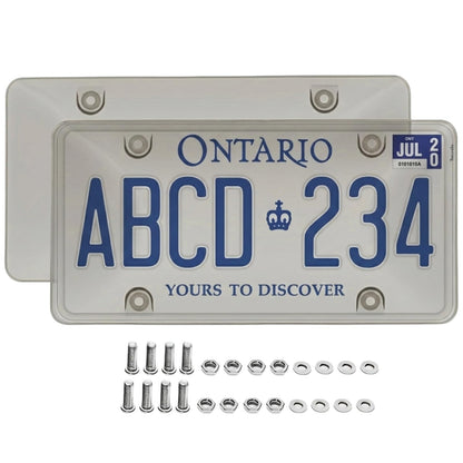 2-Pack Premium Smoked License Plate Covers, Tinted Protective Plate Shields, Heavy Duty Unbreakable Bubbled Design, Anti-UV Anti-Yellowing, Sleek Smoked Finish for Cars, Trucks & SUVs