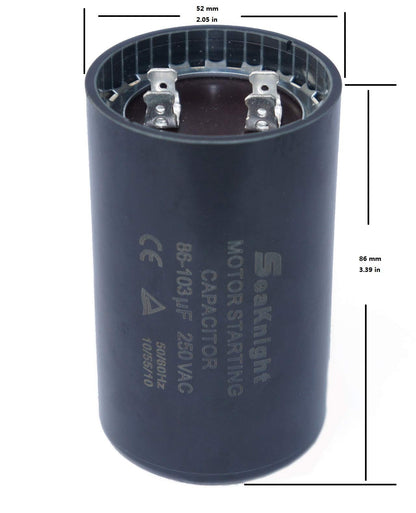 KBL 86-103 MFD (uF) Motor Start Capacitor Compatible for Franklin Control Box 2801074915, CRC 2824085015 3/4 and 1 HP Well Pump and Others