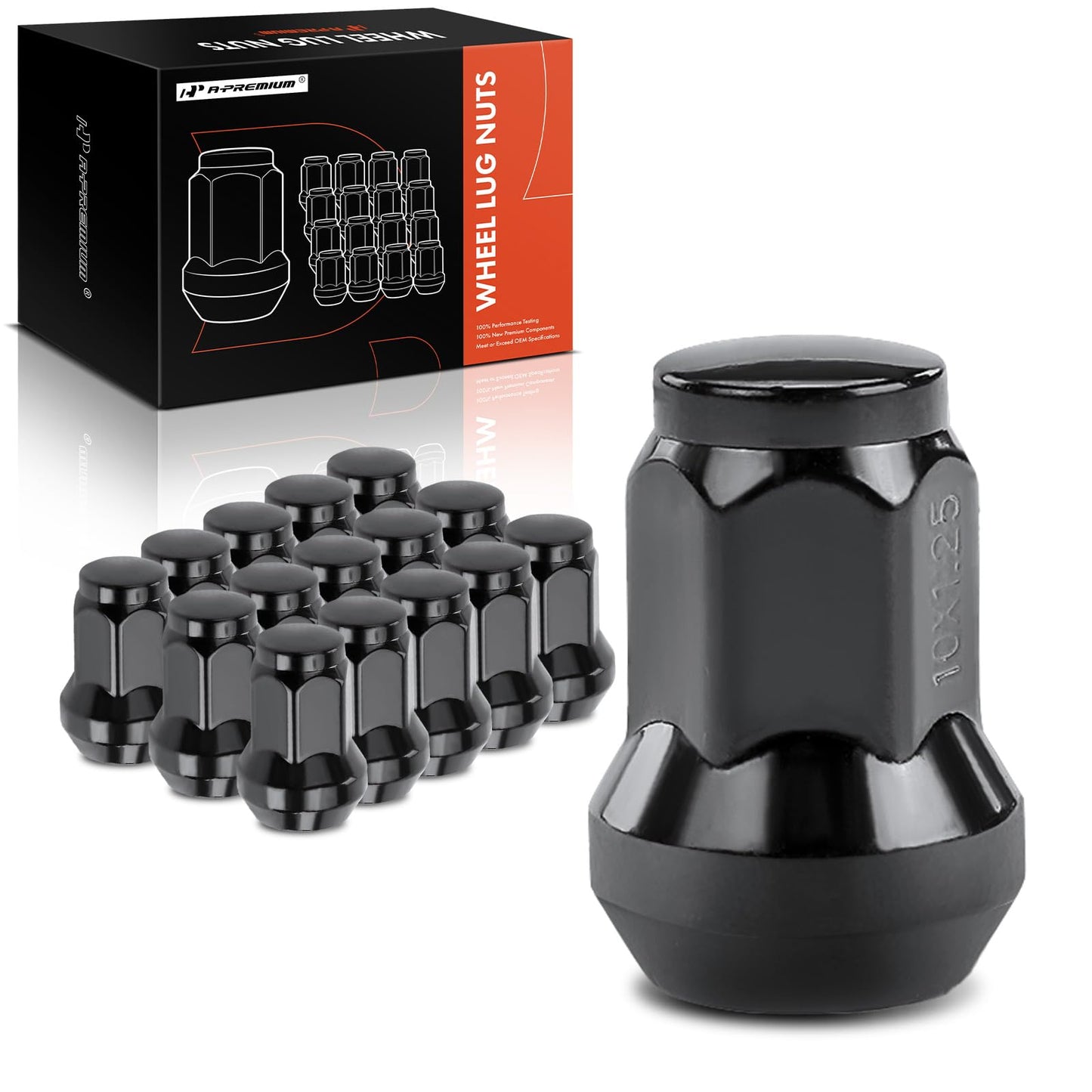 A-Premium 16-PC, Black M10x1.25 Wheel Lug Nut Compatible with Arctic Cat, 2007-2022 Can-Am, 1985-2022 Honda, 1985-2022 Kawasaki, 1991-2022 Suzuki, 2018-2019 Textron Off Road, 1987-2022 Yamaha, Polaris