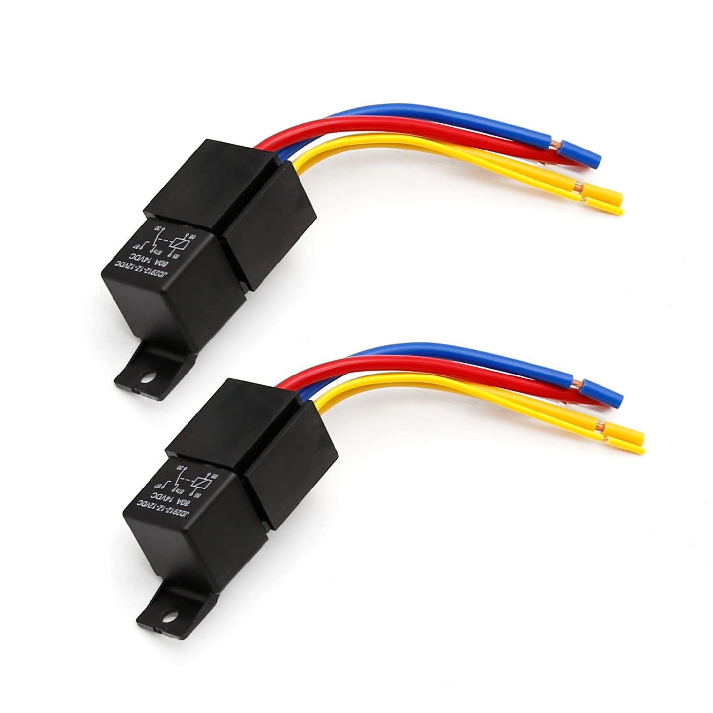 Vkinman 80Amp 12V 5-pin Relay Kit, SPDT 12-Volt Automotive Relay with Heavy-Duty Pigtail, 2-Pack