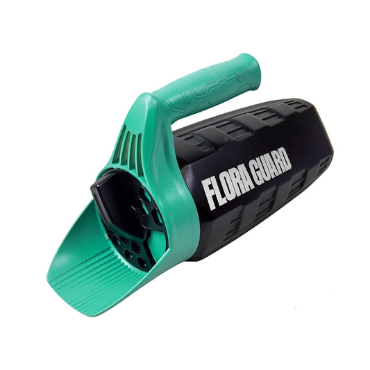 FLORA GUARD Hand Spreader Shaker, Handheld Spreader for Grass Seed, Fertilizer & Earth Food, Snow Salt, Ice and Snow Melt - Multiple Adjustable Opening Sizes for All Purpose
