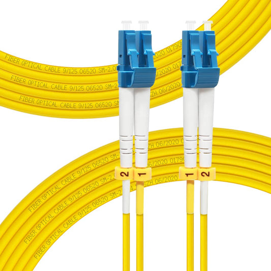 FLYPROFiber- 15M OS2 LC to LC Fiber Patch Cable | Length Options: 0.2m-100m, Single Mode Duplex 9/125um SMF Fiber Optic Cable Cord LSZH 15Meter(49ft)