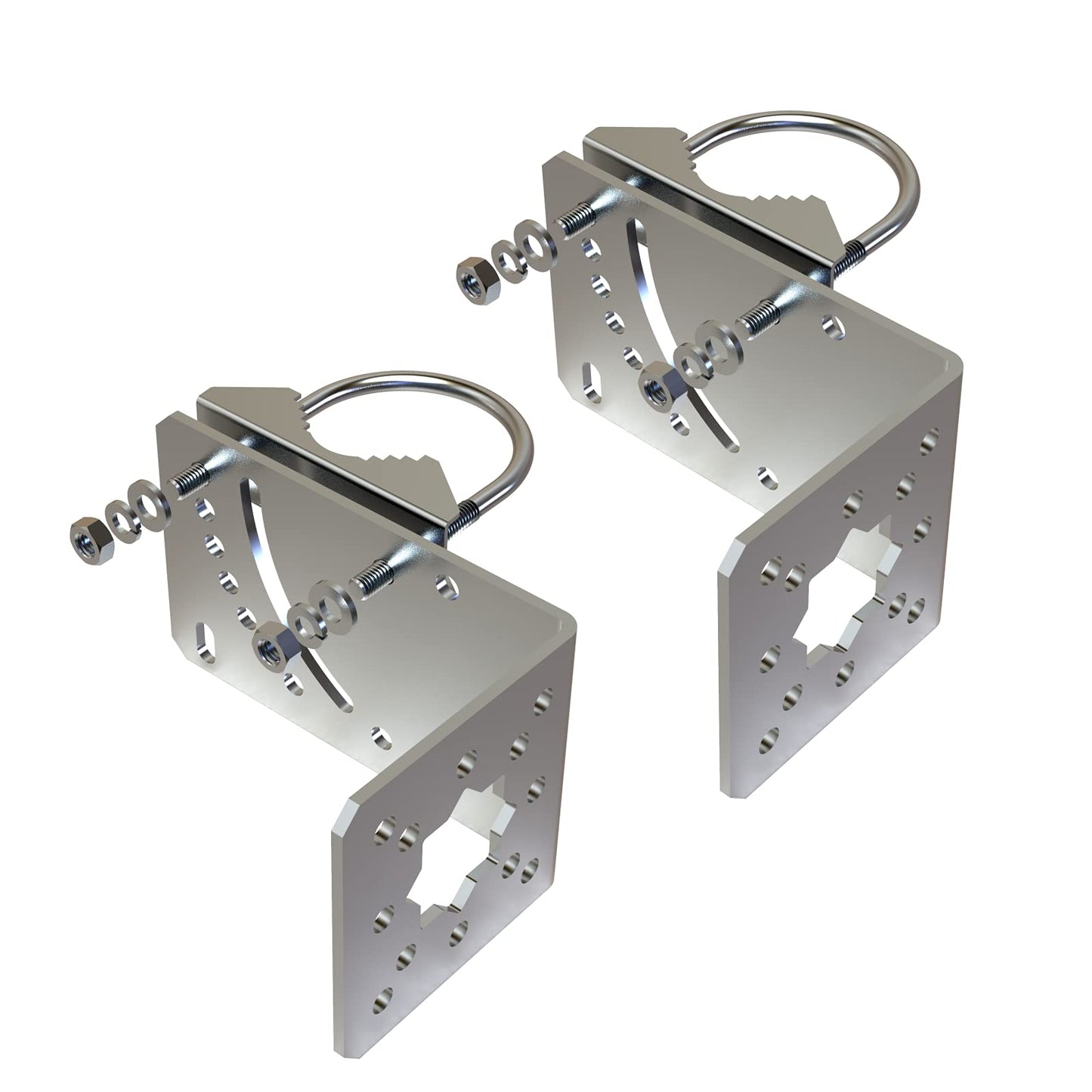 Aimeboost 2 PCS Pole Mount Bracket to Wall Hardware Accessories for Outside Home Antenna Adjustable Angle