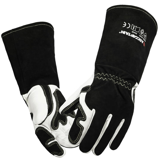 ARCCAPTAIN Tig Welding Gloves Premium Goatskin Grain Leather, Dexterity, Comfort, Duralble Tig Gloves for Work Protection