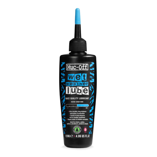 Muc-Off Wet Chain Lube, 120 Milliliters - Biodegradable Bike Chain Lubricant, Suitable for All Types of Bike - Formulated for Wet Weather Conditions