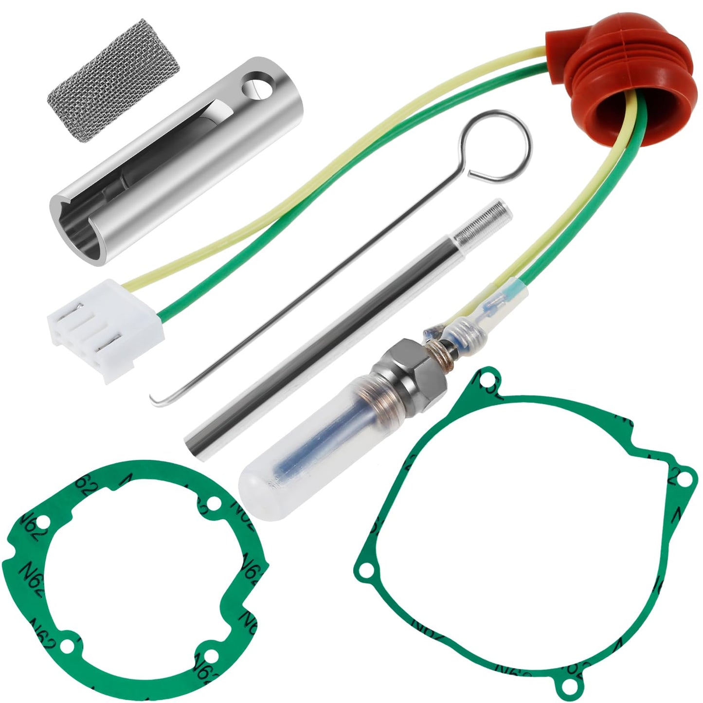 7PCS Glow Plug Repair Kit Air Diesel Heater Plug Service Kit 12V 2KW 5KW 8KW Ceramic Glow Plug Air Diesel Parking Heater Part with Removal Fitting Tool for Parking Heaters