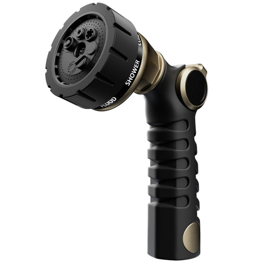 RESTMO Garden Hose Nozzle, Heavy Duty Metal Water Hose Sprayer with 7 Watering Patterns, Thumb Control | On Off Valve, High Pressure Nozzle Sprayer for Watering Plants, Car & Pet Washing, Bronze