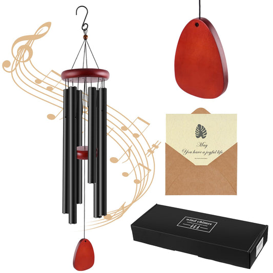 Remiawy Wind Chimes Outdoor, 37" Large Deep Tone Windchimes with 6 Aluminum Tubes, Sympathy Gift for Loss Loved One, Memorial Wind Chimes for Outside Garden Patio Yard Balcony Courtyard and Home Decor