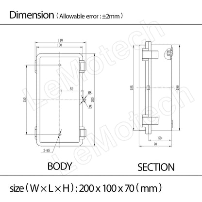 LMioEtool ABS Plastic Dustproof Waterproof IP65 Junction Box Hinged Shell Universal Electrical Project Enclosure Gray (7.9"x3.9"x2.8" Clear Cover)