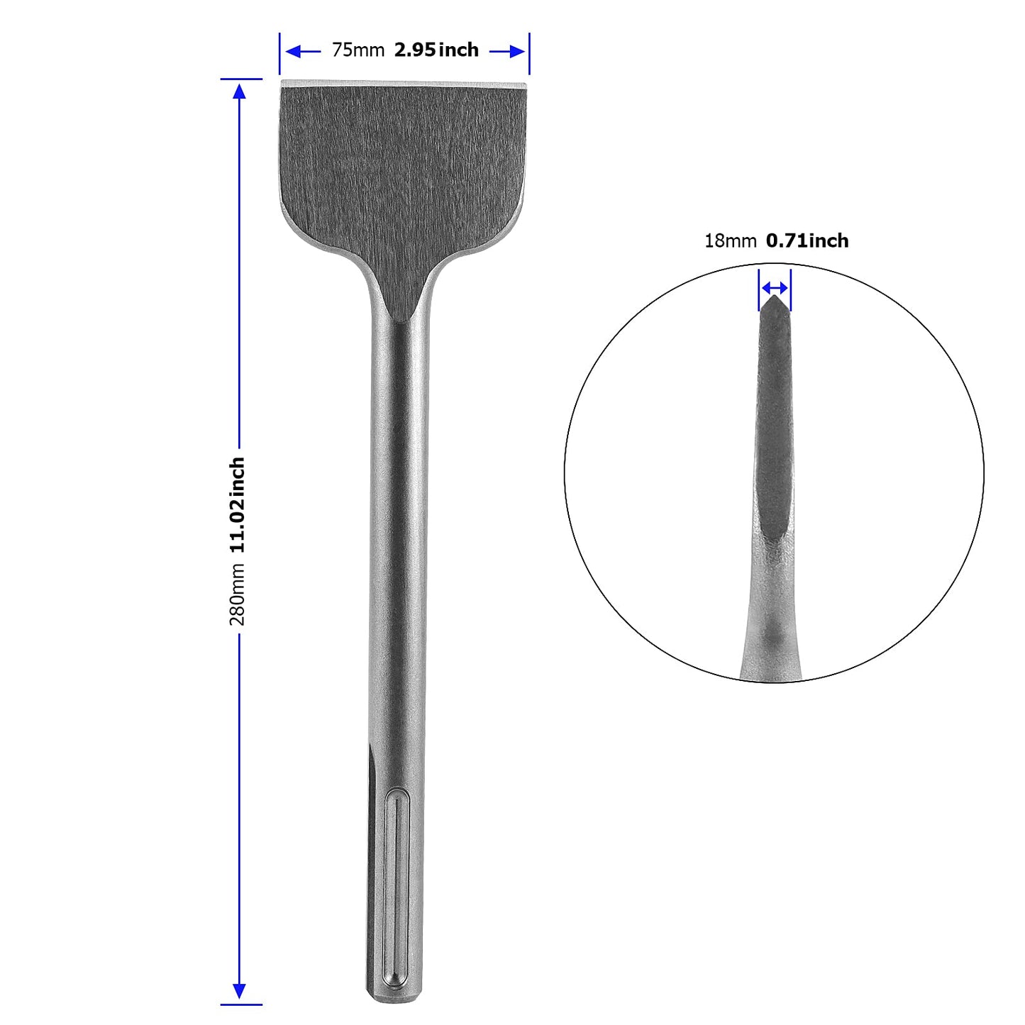 MUKCHAP SDS Max Chisel,2 Piece 3 x 11 Inch Max Tile Removal Chisel,Compatible with SDS Max Hammer