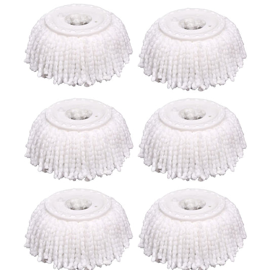 6 Pack Spin Mop Head Refill, Universal Round Mop Head Replacement, Microfiber, Machine Washable