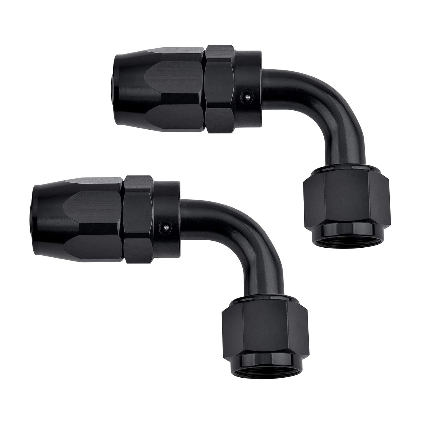 EVIL ENERGY 6AN Hose End Fitting 90 Degree Swivel for CPE Braided Hose Black 2PCS