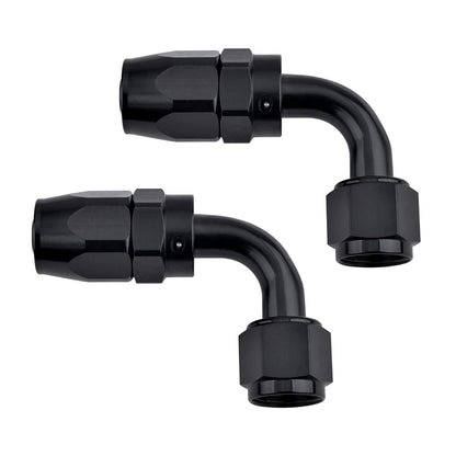 EVIL ENERGY 6AN Hose End Fitting 90 Degree Swivel for CPE Braided Hose Black 2PCS
