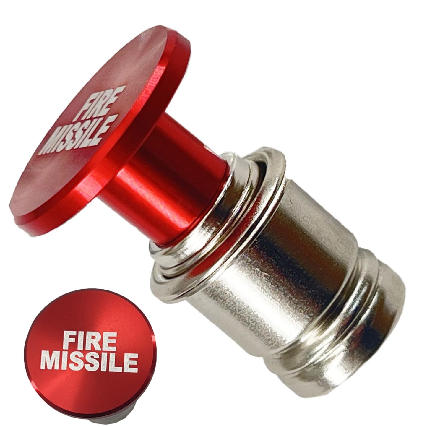 FainWan Fire Missile Button Cigarette Lighter Cover,Car Cigarette Lighter Replacement, Universal Design Fits Most Vehicles with Standard 12 Volt Power Source (Fire Missiles)