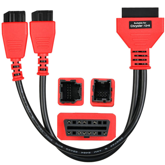OBD2 12+8 Adapter for Chrysler, 12 8 OBD II Security Gateway Bypass Cable, OBD2 12&8 Connector for FCA SGW Car SGM, Work for All OBD 2 Scanner, for Dodge, for Jeep, for Ram, for Fiat Year 2018+