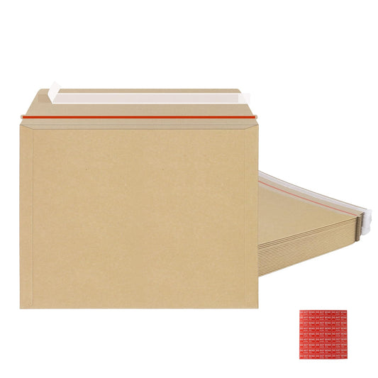 zmybcpack 25 Pack 10x13.5 inch Self Seal Rigid Mailers, Stay Flat Photo Document Mailers Kraft Cardboard Envelopes Photography Mailers for Papers, Photos, Document
