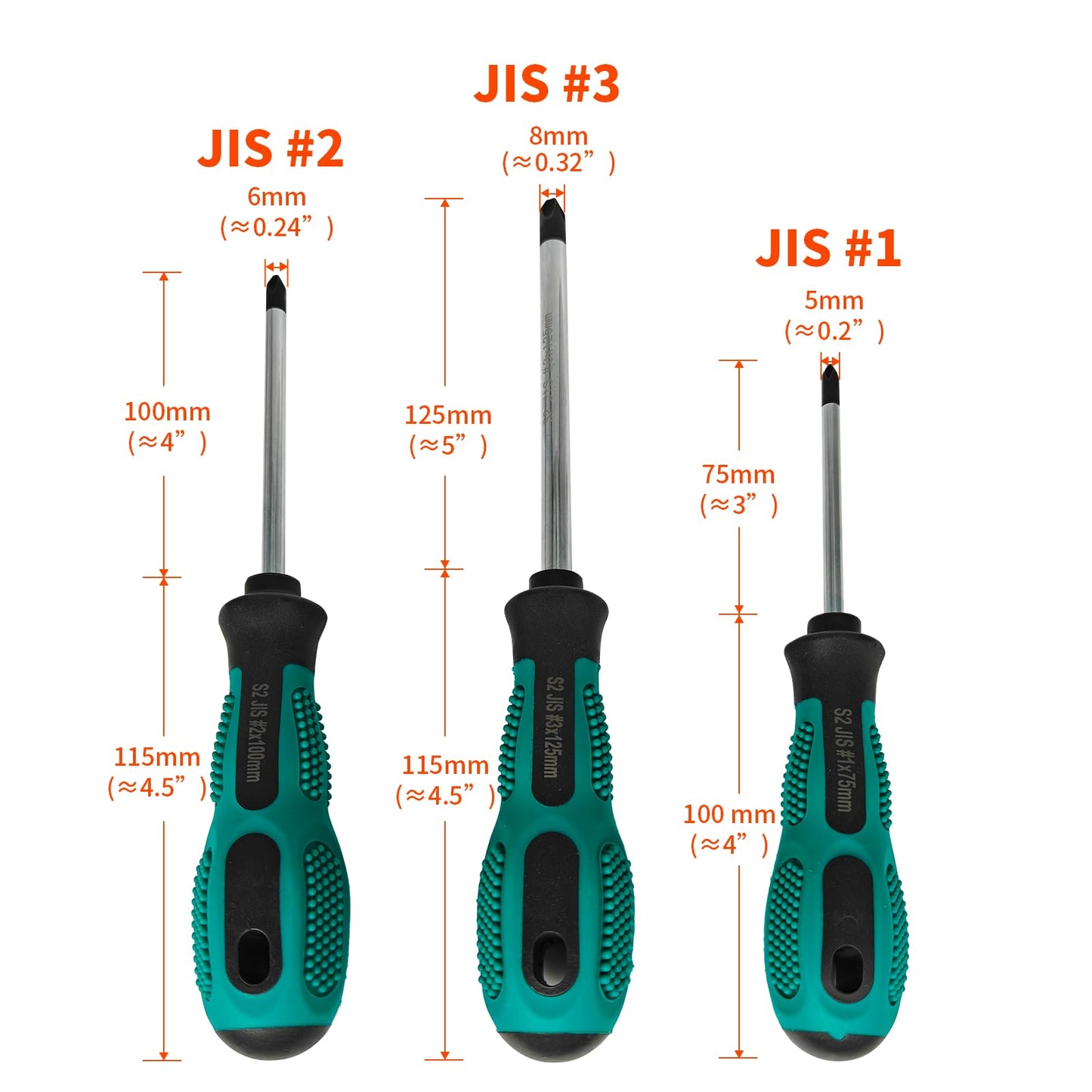 JISDriver Screwdriver Set (3Pcs) – Professional JIS #1#2#3 Drivers, Magnetic Tips, S2 Alloy Steel, Meets JIS B4633 Standard, Designed for Japanese Motorcycles, Cars,Bicycles & Industrial Equipmen