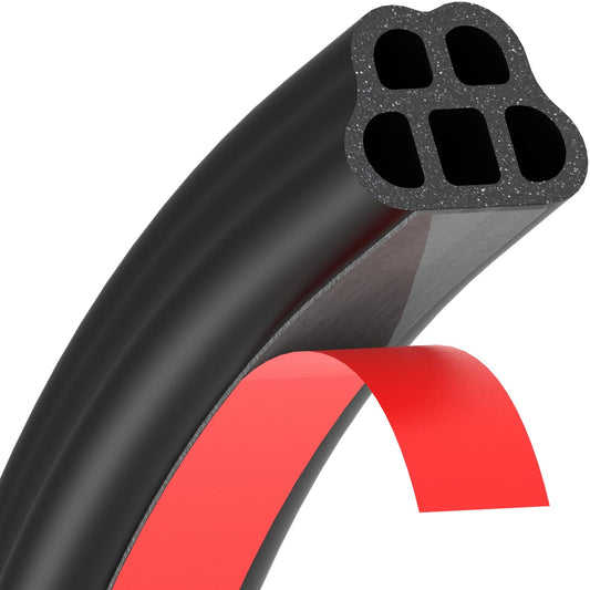 CHUANJI Universal Car Door Seal Strip 32.8ft Rubber Automotive Weather Stripping for Soundproofing and Sealing - Fits Car, RV, Hood Cover (32.8 Feet Long)
