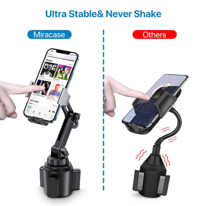 Miracase Universal Cup Phone Holder for Car, [Upgraded Version] Adjustable Long Neck Car Cup Holder Phone Mount Cradle Friendly Compatible with iPhone Huawei Google and All Smartphones, Silver