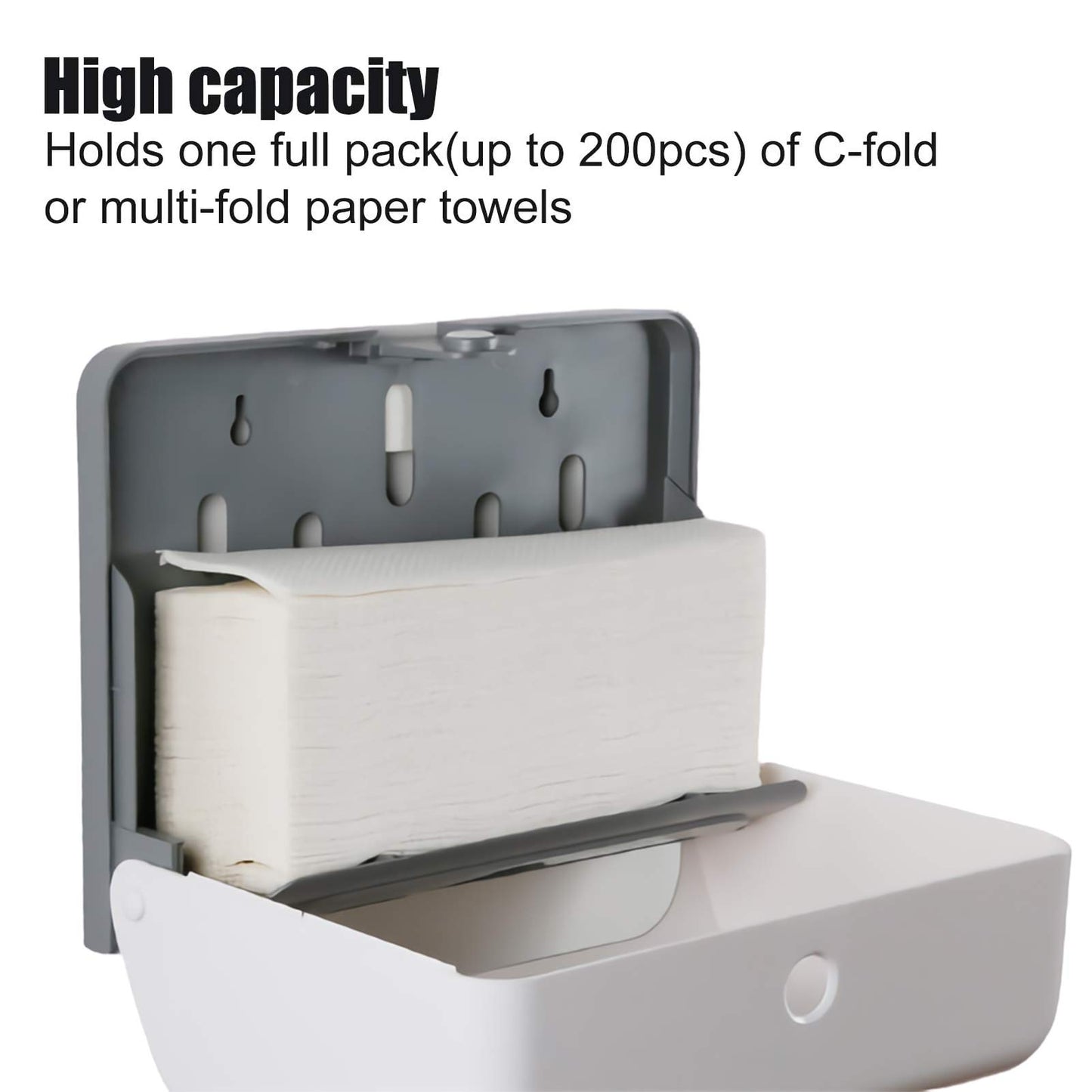 Paper Towel Dispensers, Commercial Toilet Tissue Dispensers Wall Mount Paper Towel Holder Multifold/C-Fold Paper Towel Dispenser for Kitchen and Restroom Decor (White)