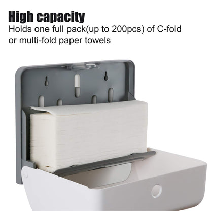 Paper Towel Dispensers, Commercial Toilet Tissue Dispensers Wall Mount Paper Towel Holder Multifold/C-Fold Paper Towel Dispenser for Kitchen and Restroom Decor (White)