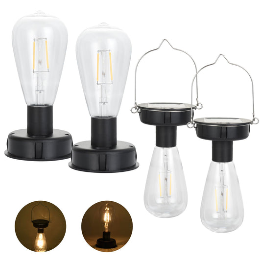 ELUTENG Solar Lanterns Outdoor Lights 4 Pack 3.5 Inch/8.89cm Brighter Hanging Solar Lights Waterproof Auto On/Off Outdoor Lights for Yard Garden Patio Pathway Decor