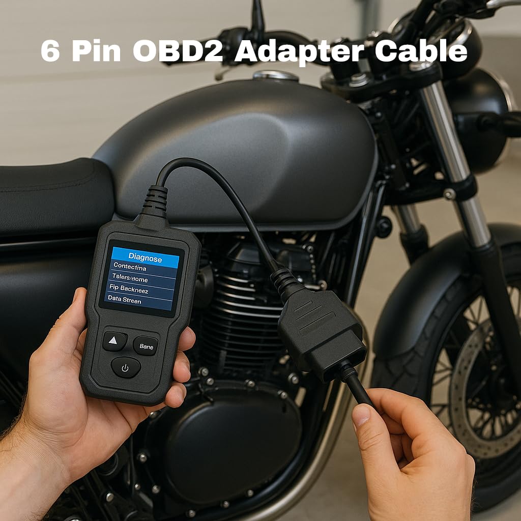 6 Pin OBD2 Adapter Cable for Euro5 Motorcycles, Fit for Moto Guzzi, Vespa, Piaggio, KTM, Suzuki, Honda– Motorcycle Diagnostic Connector