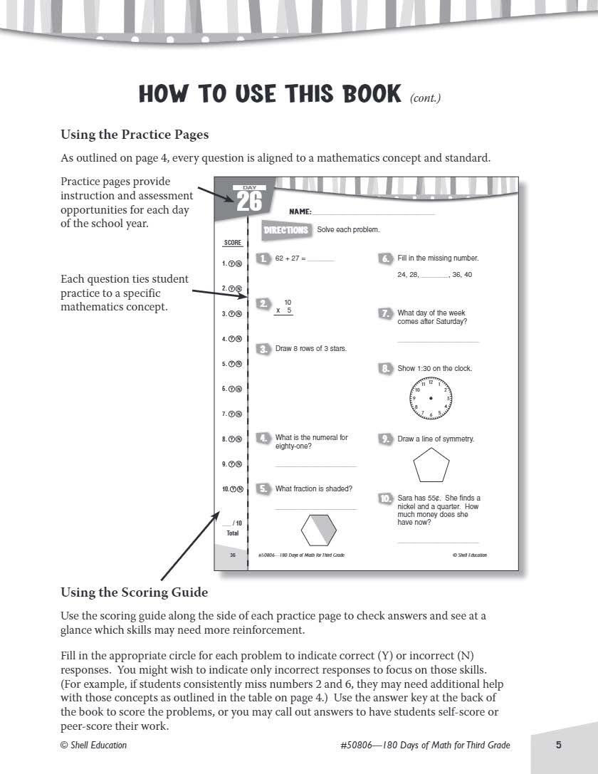 180 Days™: Math for Third Grade: Practice, Assess, Diagnose