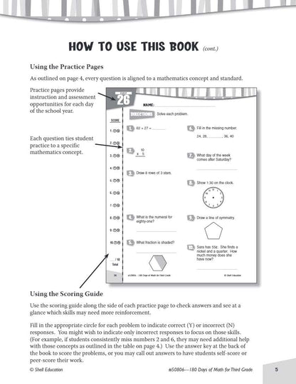 180 Days™: Math for Third Grade: Practice, Assess, Diagnose