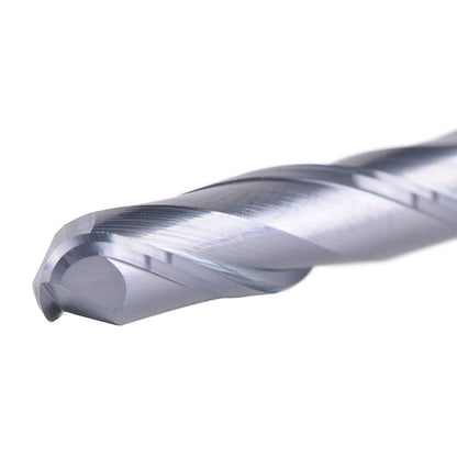 SpeTool 14411 Ball Nose Carbide End Mill CNC Cutter Router Bits Double Flute Spiral Milling Tool 1/4 Inch Shank with 3 Inch OVL