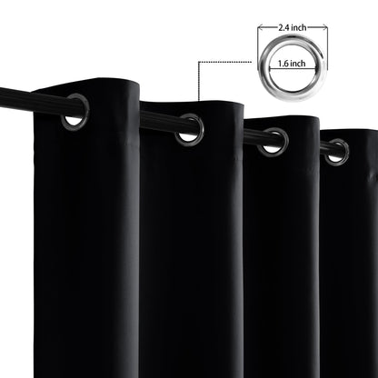 XWZO Door Curtain for Doorway Privacy and Bedroom Closet, 80 Inches Long Blackout and Thermal Insulated Room Divider Doorway Curtain Grommet Top, 1 Panel, W42 X L80, Black