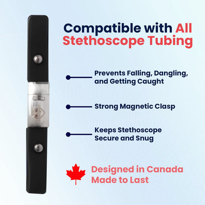 ScopePal Clip for Stethoscopes, Stethoscope Clip for Doctors, Nurses, Medical Students, Stethoscope Accessory Compatible with 3M Littmann Classic III, Lightweight II S.E, and More, Black