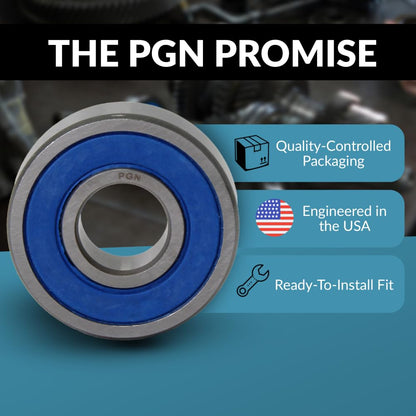 PGN (10 Pack) 6002-2RS Bearing - Lubricated Chrome Steel Sealed Ball Bearing - 15x32x9mm Bearings with Rubber Seal & High RPM Support