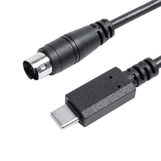 USB-C to Mini-Din MIDI 7 Pin Male Cable, Compatible with IK Multimedia iRig Series HD, HD-A, Keys I/O 25, I/O49, MIDI 2, Pro, Pro Duo, Pro Duo I/O, Pro I/O, Stream,Black (Length: 1.8m/5.9ft)