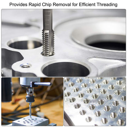 uxcell Machine Tap #10-24 UNC Thread 2B Class 3 Flutes High Speed Steel Screw Threading Tap Tapping Tool 5pcs