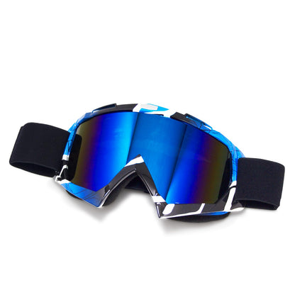 Dirt Bike Motorcycle ATV Motocross Goggles - UV 400 Offroad Mx Racing Helmet for Men Women Adults Youth Kids (示例： Cranberry Blue Frame+color Blue Lens)