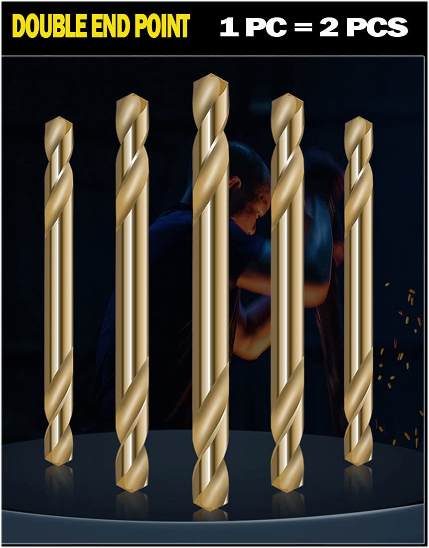 HSS Cobalt Drill Bit Double End 7/32 in. Stubby Body Drill Steel Metal Iron-10Pcs