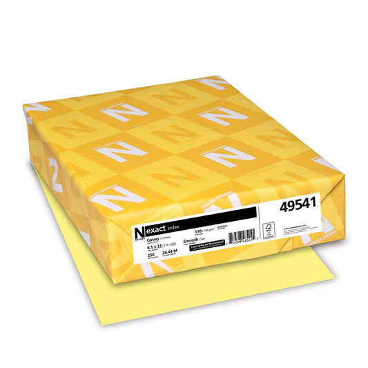 Neenah Exact Index Cardstock, 110 lb, 8.5 x 11 Inches, 250 Sheets, Canary