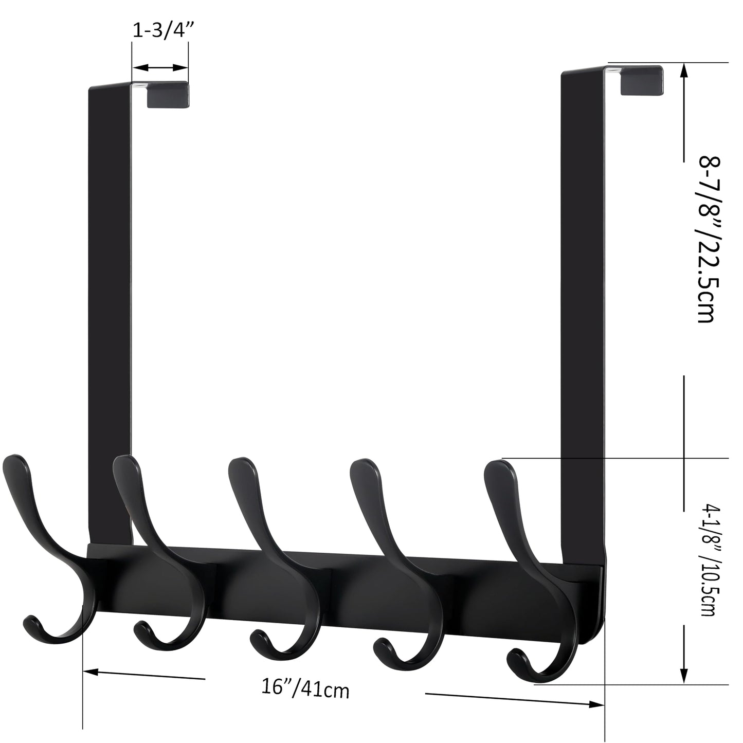 WEBI Over The Door Hooks for Hanging,Door Hanger,Over The Door Towel Rack,Over Door Coat Rack for Towels,Clothes,Bathroom,Black