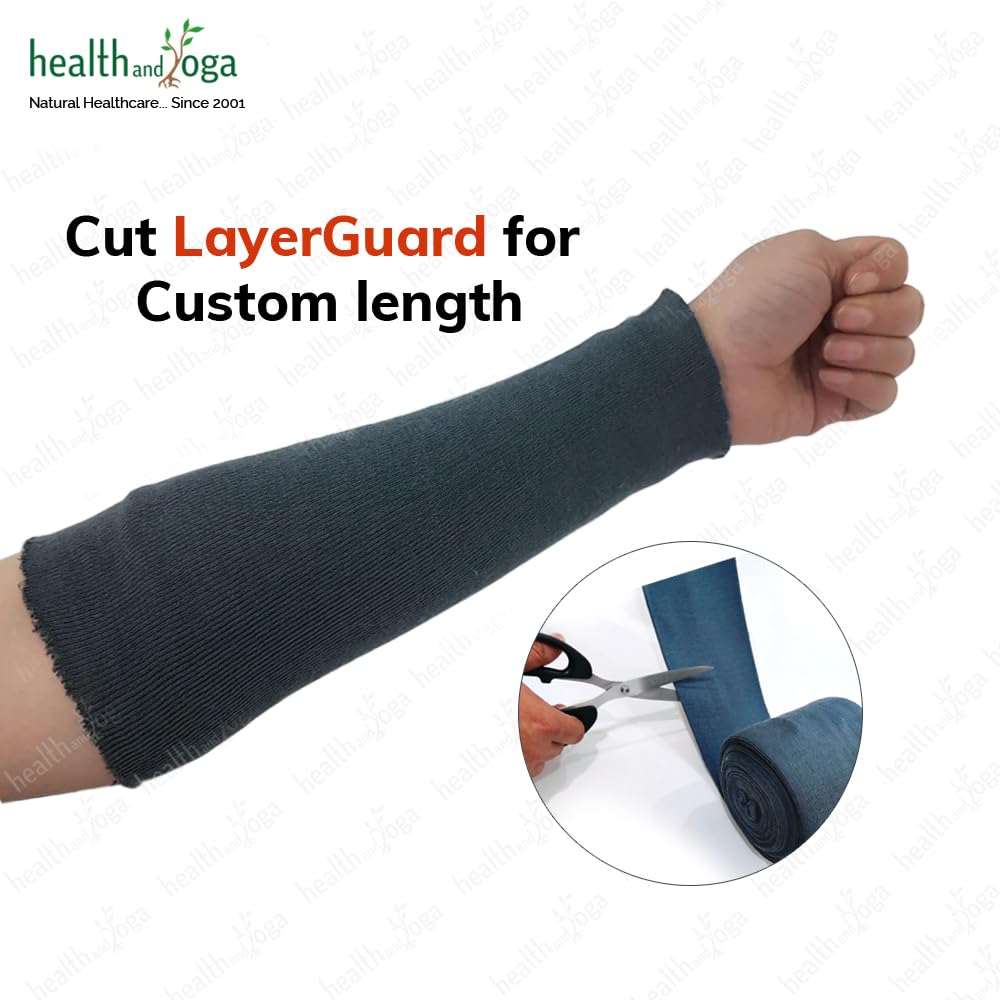 LayerGuard Cotton Stockinette Sleeve Roll, Stretchable Raw Cotton - Comfort wear, Sweat Absorbent (Grey 4 Inch)