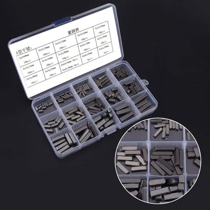 Key Stock, Keyway Kit, Belt Shaft Key Flywheel Key with Box, Keyway Assortment Set, Keyway Assortment with Stainless Steel 140pcs 8mm 10mm 12mm 16mm 20mm 25mm 30mm