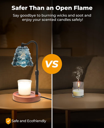 Candle Warmer Lamp, Candle Warmer with Timer and Dimmer, Adjustable Height Electric Candles Lamp with 2 Bulbs for Scented Jar, Wax Melter Lamp for Home Decor, Gifts for Women