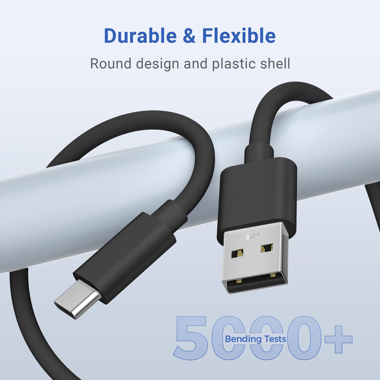 Basesailor USB A to USB C Charging Cable 30FT/2Pack,Extra Long USBC Extension Power Cord 2.0 for Xiaomi Smart Camera C400,Petcube Cam 360,TP-Link Tapo 2k C120,Eufy SoloCam C210/S340,No Data Transfer