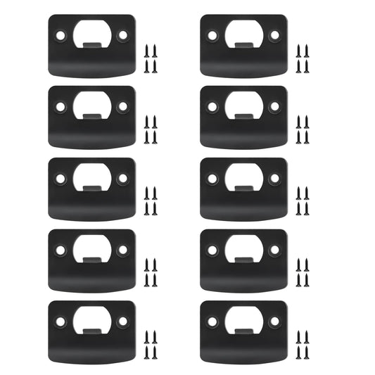 10PCS Latch Strike Plate, Door Strike Plate, Strike Plates for Exterior Doors, Stainless Steel Deadbolt Covers