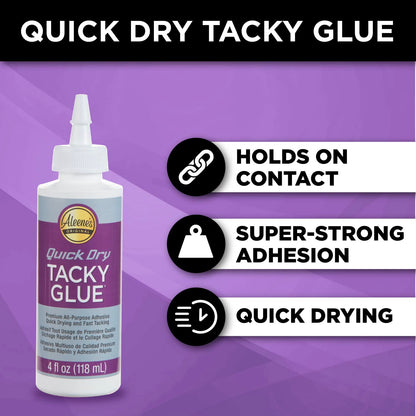 Aleene's Quick Dry Tacky Glue, 4 FL OZ - 3 Pack, Multi