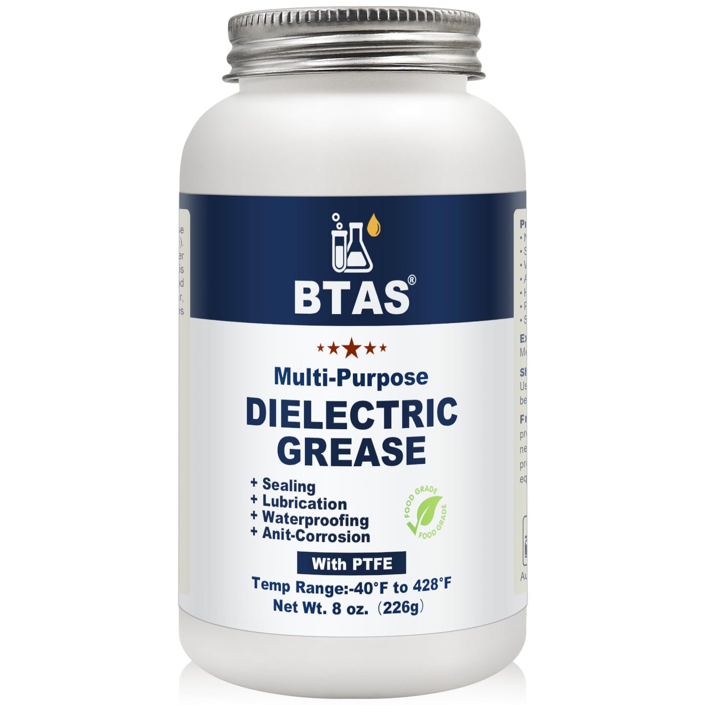 BTAS Dielectric Grease for Automotive Electrical Connectors,Car Battery Terminal Spark Plug Boot Corrosion Preventer Electric Silicone Paste,Dialectical Grease of Marine Electronics with PTFE 8 oz