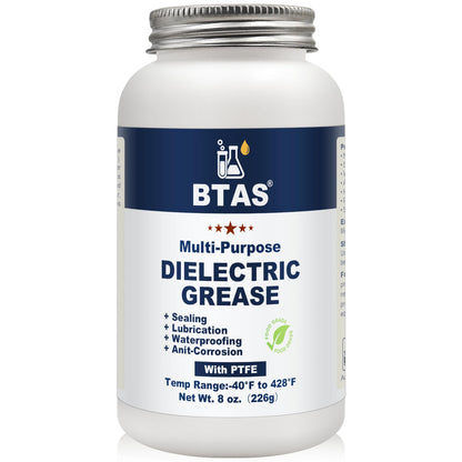 BTAS Dielectric Grease for Automotive Electrical Connectors,Car Battery Terminal Spark Plug Boot Corrosion Preventer Electric Silicone Paste,Dialectical Grease of Marine Electronics with PTFE 8 oz